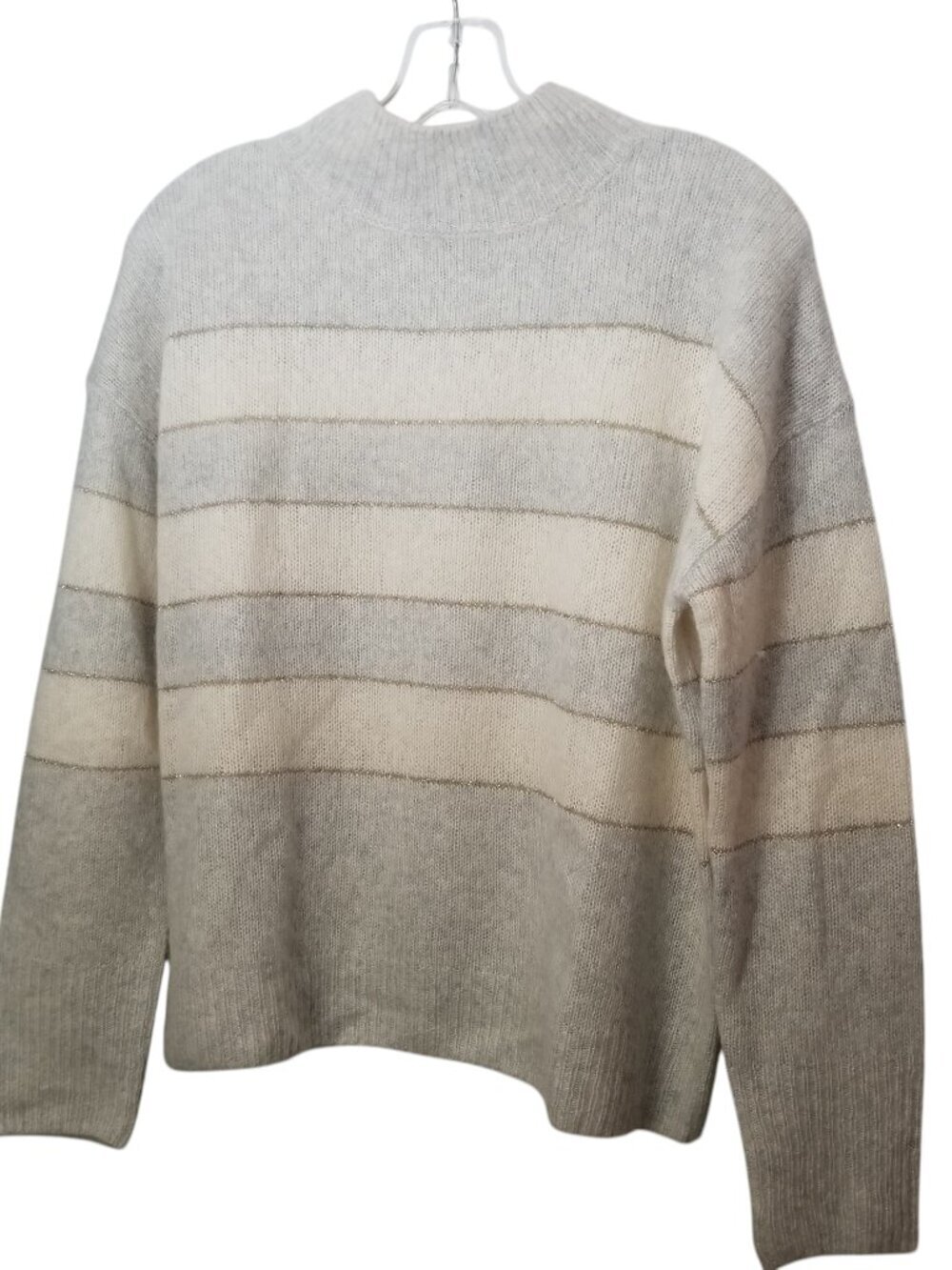 Rails Ellise Women's Grey/Ivory Cashmere Silk Blend Oversized Sweater Sz S